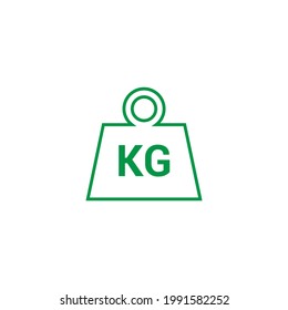 green kilogram weight icon flat style isolated on white background