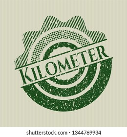 Green Kilometer rubber grunge stamp