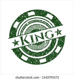 Green King distressed rubber stamp with grunge texture