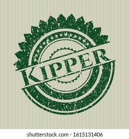 Green Kipper distressed rubber stamp