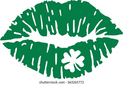 Green kiss with clover