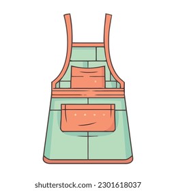 green kitchen apron accessory icon isolated
