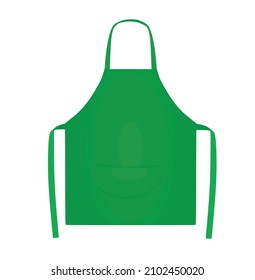 Green  kitchen apron. vector illustration