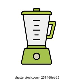Green kitchen blender icon. Vector.