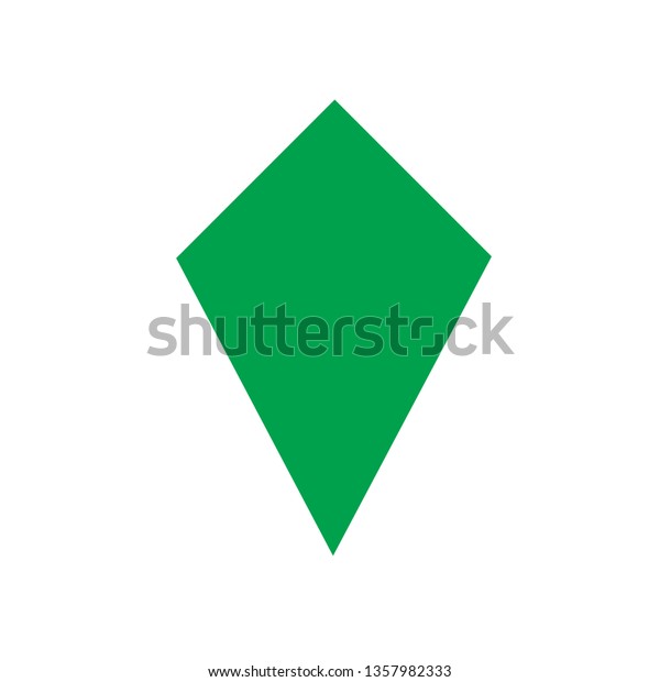 Green Kite Basic Simple Shapes Isolated Stock Vector (royalty Free 