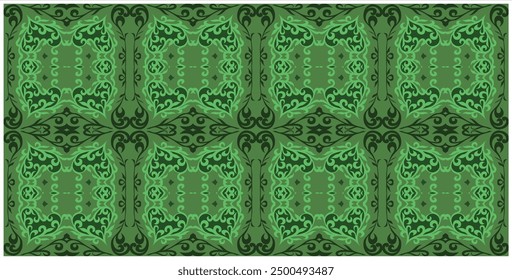Diseño de patrón de fondo elegante sin fisuras verde kitenge