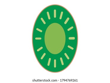 Green kiwi slice icon on white background.