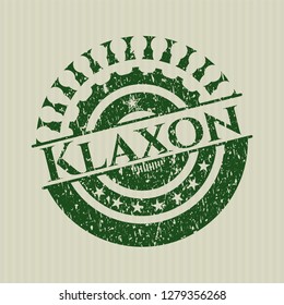 Green Klaxon distressed grunge stamp