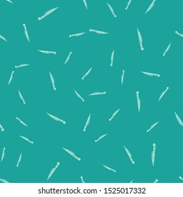 Green Knife icon isolated seamless pattern on green background. Cutlery symbol.  Vector Illustration