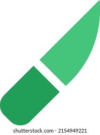 Green knife, illustration, vector on a white background.