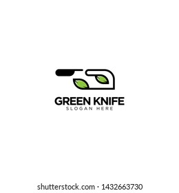 Green Knife Logo Design Vector