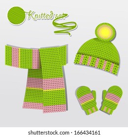 green knitted set