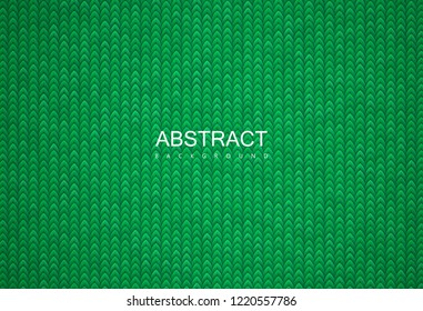 Green knitted textile pattern. Vector illustration. Warm clothing texture. Woven background