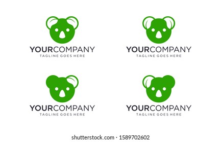 Green koala for logo designs concept editable
