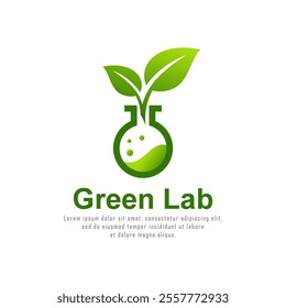 Green lab with leaf and bottle lab logo	