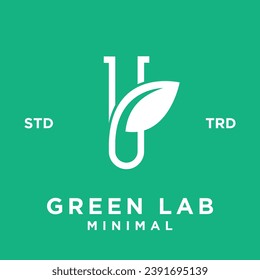 Design-Illustrationsvorlage für das Green-Lab-Blatt-Symbol