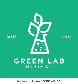 Green Lab leaf icon design illustration template