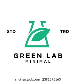 Green Lab leaf icon design illustration template