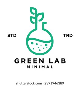 Green Lab leaf icon design illustration template