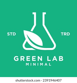 Green Lab leaf icon design illustration template