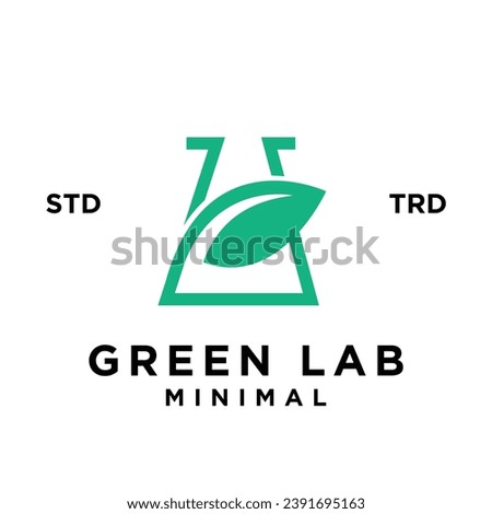 Green Lab leaf icon design illustration template