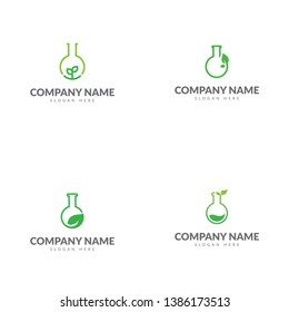 Green lab logo collection vector design template