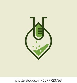 Green Lab Logo Design Concept Creative Lab with leaf vector Free Vector.