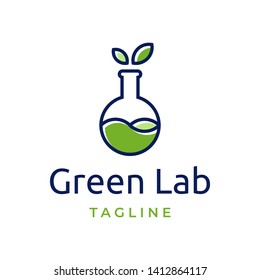 Green Leaf Lab Logo Innovation Vector Stock Vector (Royalty Free ...