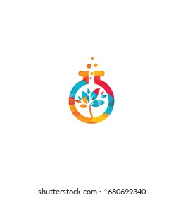 Das Logo des grünen Labors. Grüner Baum für Lab-Logo-Design-Inspiration.