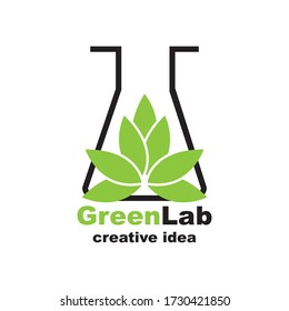 Green Lab Logo Template Design Vector,

