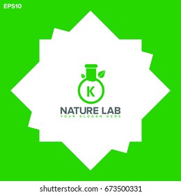 Green Lab Nature Logo Template Design Vector, Emblem, Design Concept, Creative Symbol, Icon