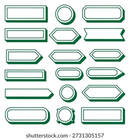 Colección de etiqueta verde: un conjunto diverso de Elementos de insignia, Anuncio, etiqueta engomada, y Vector del marco