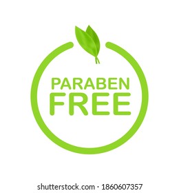 Green label paraben free. Symbol, sign. Organic, bio, eco symbol. Natural product. Vector stock illustration.
