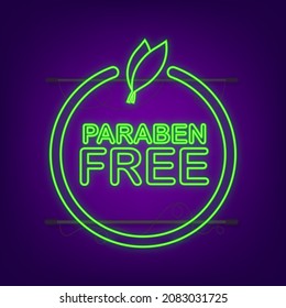 Green label paraben free. Symbol, sign. Organic, bio, eco symbol. Natural product Vector stock illustration