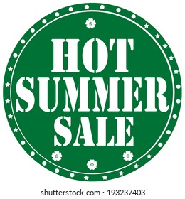 Green label with text Hot Summer Sale,vector illustration