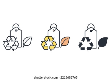 green label thin line icons. Vector illustration isolated on white. Editable stroke