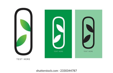 Concepto de etiquetas verdes con hojas, diseño ecológico Green Leaf, ilustración vectorial de diseño con logotipo ecológico. Símbolo del icono Diseño del logotipo del concepto de trigo con grano. Logo de la hoja de trigo de grano.