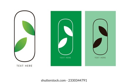 Concepto de etiquetas verdes con hojas, diseño ecológico Green Leaf, ilustración vectorial de diseño con logotipo ecológico. Símbolo del icono Diseño del logotipo del concepto de trigo con grano. Logo de la hoja de trigo de grano.