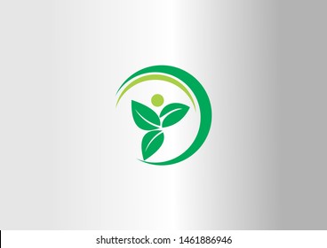 Green labels concept with leaves Oval shape,vector illustration