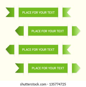 Green labels with place for your text