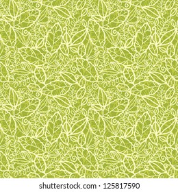 Green lace leaves seamless pattern background