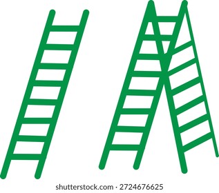 Escaleras verdes para trabajos de escalada y construcción