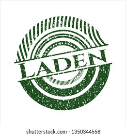 Green Laden distressed rubber stamp with grunge texture