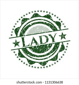 Green Lady distressed rubber grunge texture seal