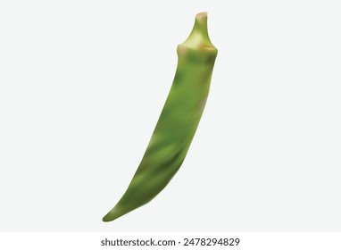 Green Lady Vector Illustration With Off White Background 