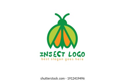 base verde del diseño del diseño del logotipo de insectos. adecuado para negocios basados en la naturaleza. vector