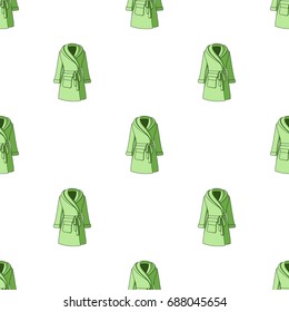 Green lady's gown after bath. Home clothes for women. Woman clothes single icon in cartoon style vector symbol stock illustration.
