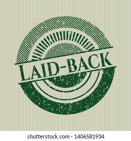 Green Laid-back distressed rubber grunge stamp