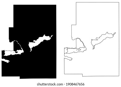 Green Lake County, State Of Wisconsin (U.S. County, United States Of America, US) Map Vector Illustration, Scribble Sketch Green Lake Map