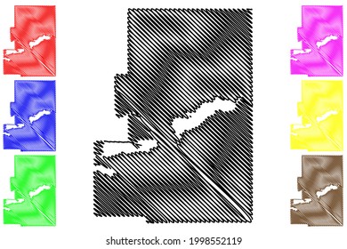 Green Lake County, State Of Wisconsin (U.S. County, United States Of America, US) Map Vector Illustration, Scribble Sketch Green Lake Map